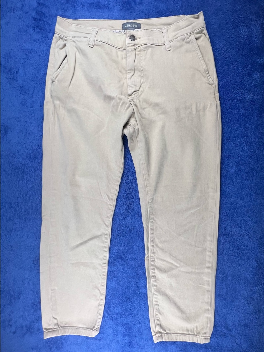 Ash & Erie Pants Men's Size 32x26 Khaki Beige Stretch Chino Cotton Blend